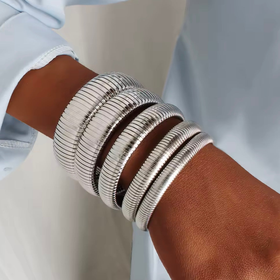 serpent bangle silver