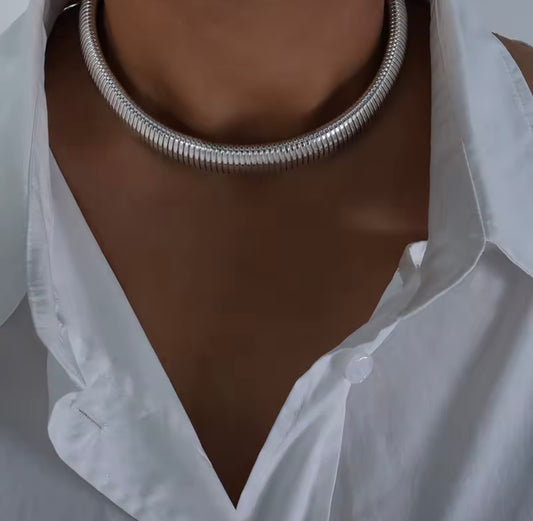 Serpent Necklace — Silver