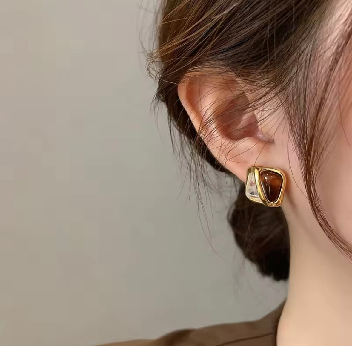 matcha x caramel earrings