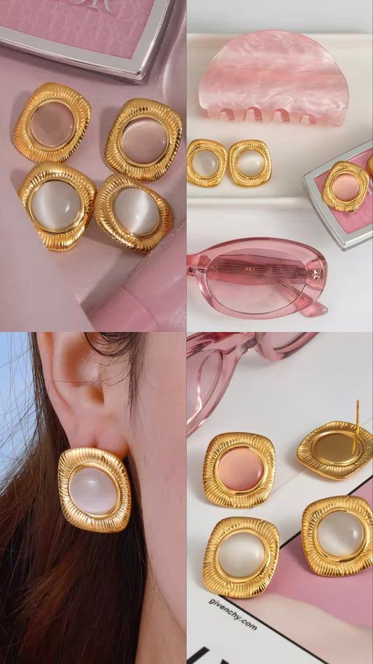 pearl x blush opal earrings