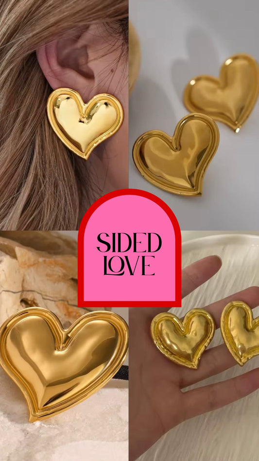 sided love earrings