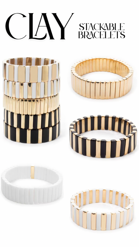 clay stackable bracelets