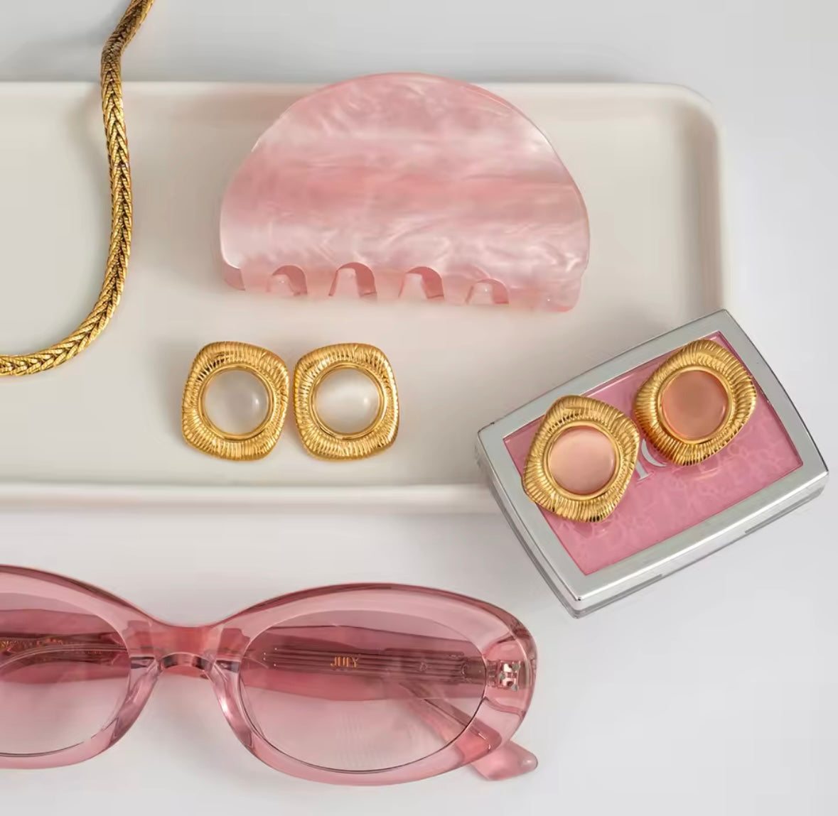 pearl x blush opal earrings