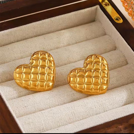 checked earrings