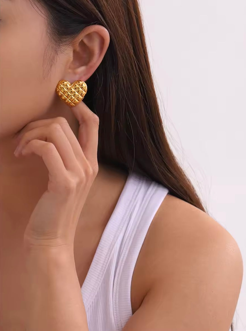 checked earrings