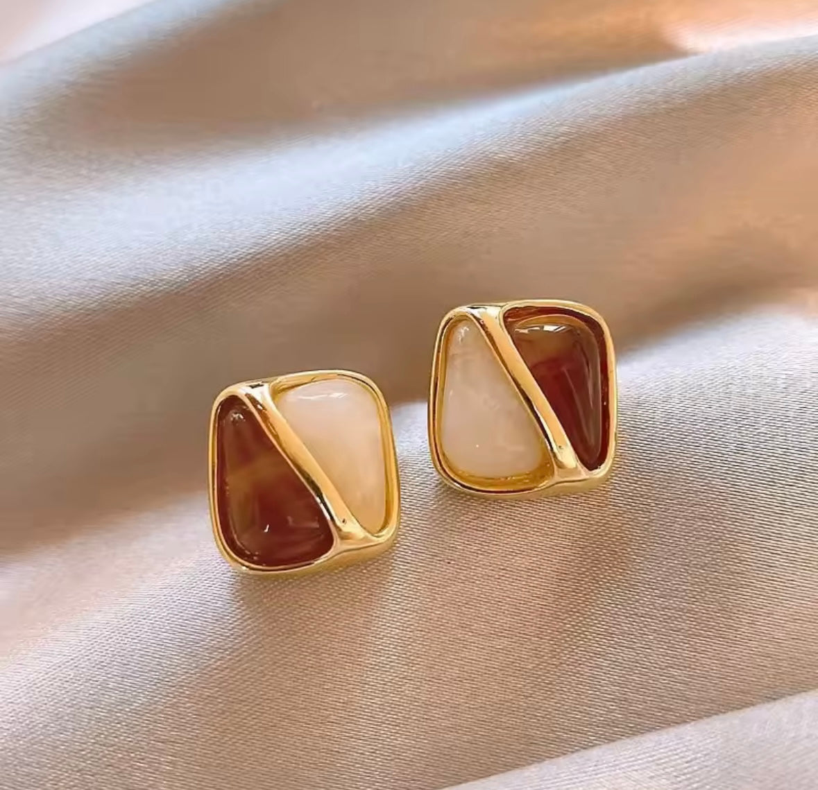 matcha x caramel earrings