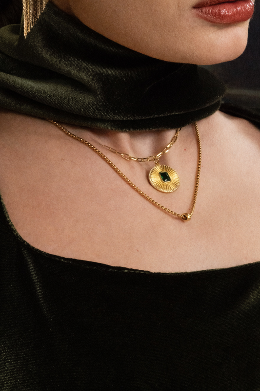 emerald sun necklace